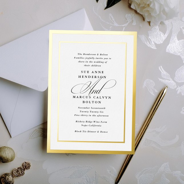 Black and White Formal Calligraphy Foil Wedding (Creator Uploaded)