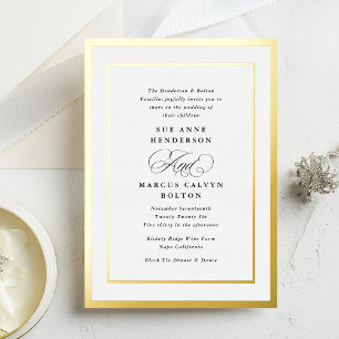 Black and White Formal Calligraphy Foil Wedding
