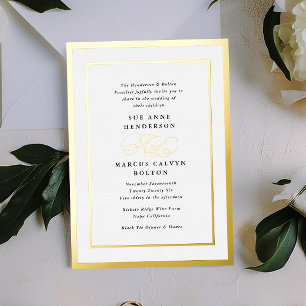 Black and White Formal Calligraphy Wedding Gold