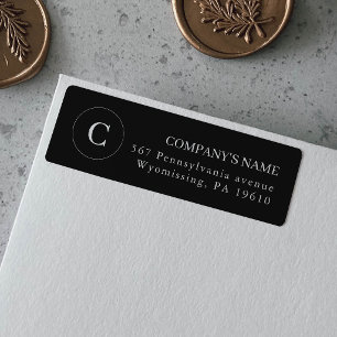 Black and White Formal Company Return Address Label