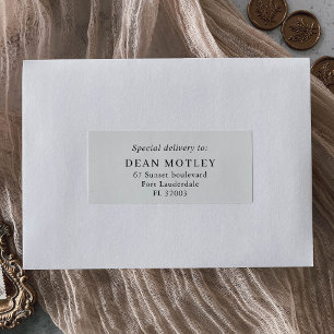 Black and White Formal Elegant Address Label