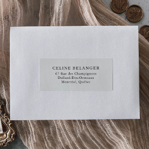 Black and White Formal Minimalist Shipping Address
