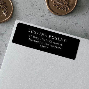 Black and White Formal modern Return Address Label