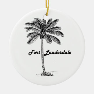 Black and White Fort Lauderdale & Palm design Ceramic Ornament