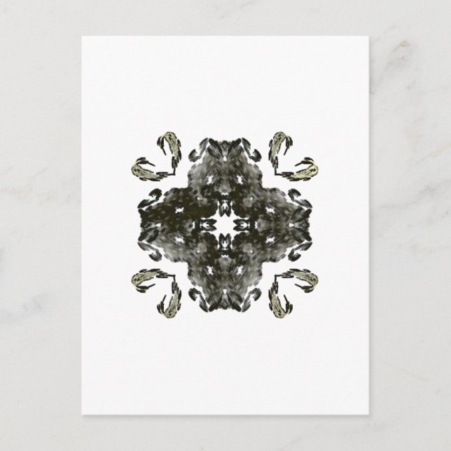 Black and White Fractal Postcard (Front)