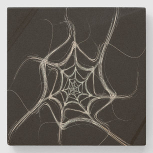 Black and White Fractal Square Coaster