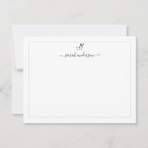 Black and White French Bulldog Border Personalised Card