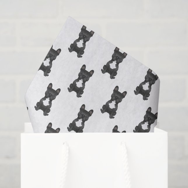 Black And White French Bulldog / Frenchie Pattern Tissue Paper (Gift Bag)