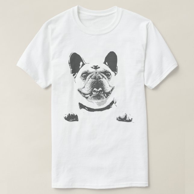 Black and White French Bulldog Men's T-Shirt (Design Front)