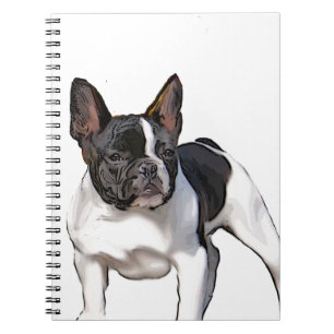 BLACK AND WHITE FRENCH BULLDOG NOTEBOOK