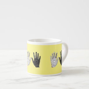 Black and White Friendship Hands Espresso Cup