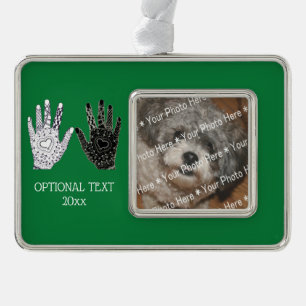 Black and White Friendship Hands Ornament
