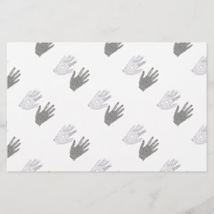 Black and White Friendship Hands Stationery