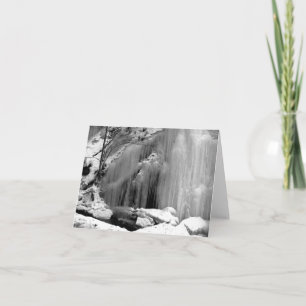Black and White Frozen Waterfall Note Card