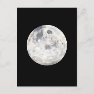 Black and White Full Moon Oil Painting Postcard