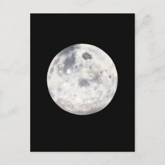 Black and White Full Moon Oil Painting Postcard