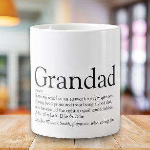 Black and White Fun Grandpa Grandad Definition Large Coffee Mug