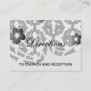 black and white funky damask pattern enclosure card
