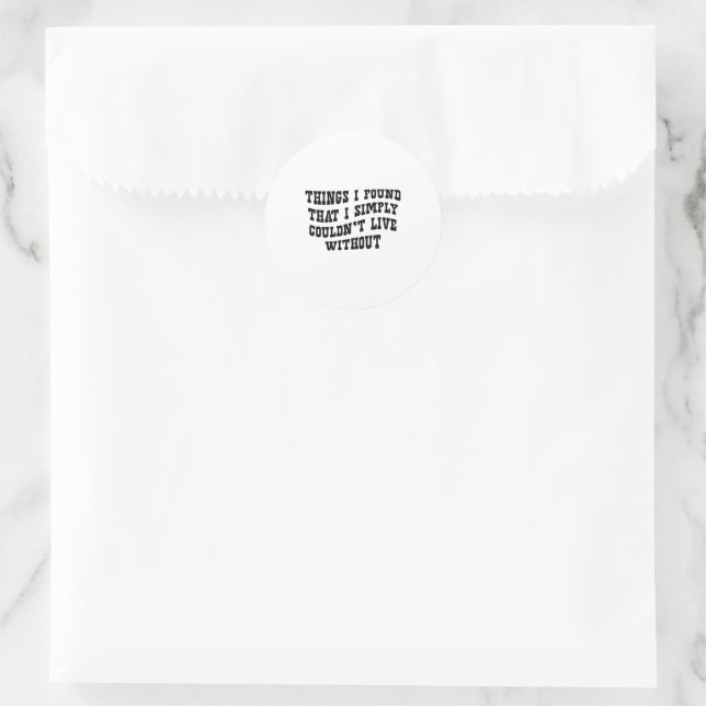 Black And White Funny Text Quote Sticker (Bag)