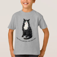 Black and white furry cat T-Shirt