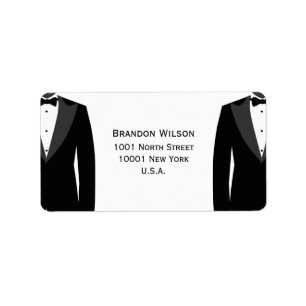 Black And White Gay Wedding Address Labels
