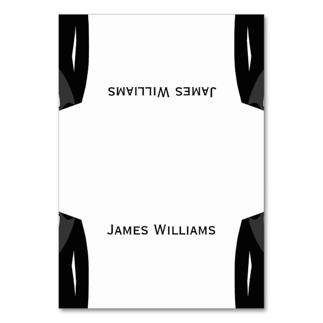 Black And White Gay Wedding Place Setting Cards (Front)