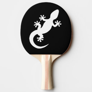 Black and White Gecko Ping Pong Paddle