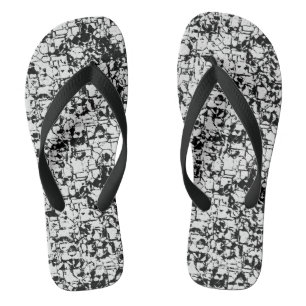 Black and White Geometric Abstract Thongs
