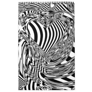 Black And White Geometric Art 12 Calendar