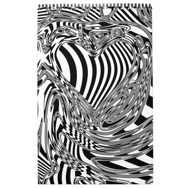 Black And White Geometric Art 12 Calendar (Cover)