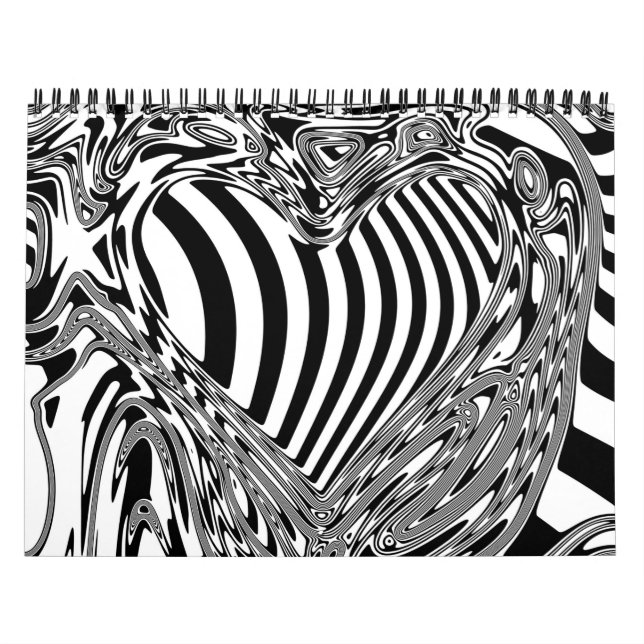 Black And White Geometric Art 12 Calendar (Cover)