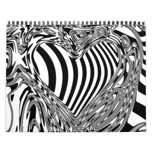 Black And White Geometric Art 12 Calendar