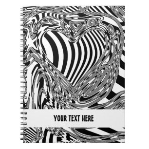 Black And White Geometric Art 12 Notebook