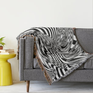 Black And White Geometric Art 12 Throw Blanket