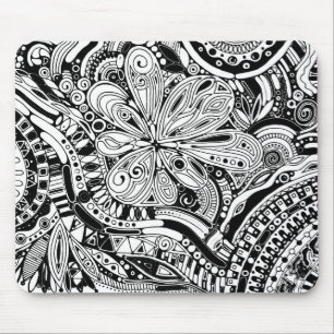 Black And White Geometric Art 15 Mouse Pad
