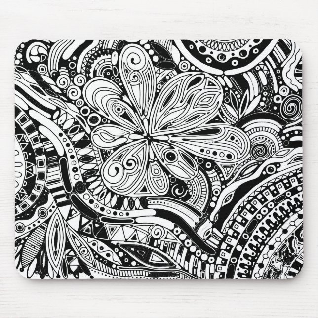 Black And White Geometric Art 15 Mouse Pad (Front)