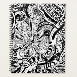 Black And White Geometric Art 15 Planner