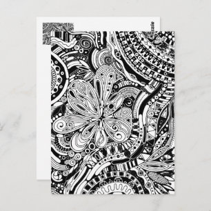 Black And White Geometric Art 15 Postcard