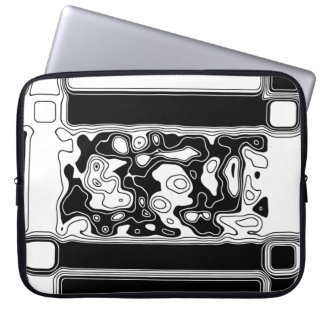 Black And White Geometric Art 1 Laptop Sleeve