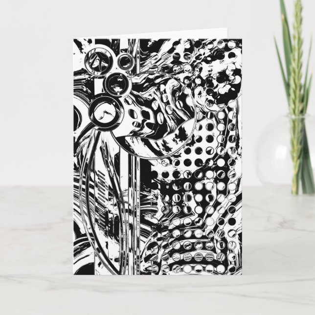 Black And White Geometric Art 20 Card (Front)