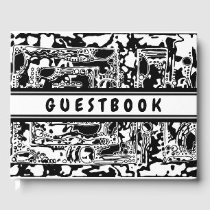 Black And White Geometric Art 25 Guest Book