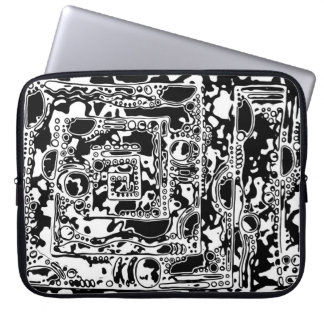 Black And White Geometric Art 25 Laptop Sleeve