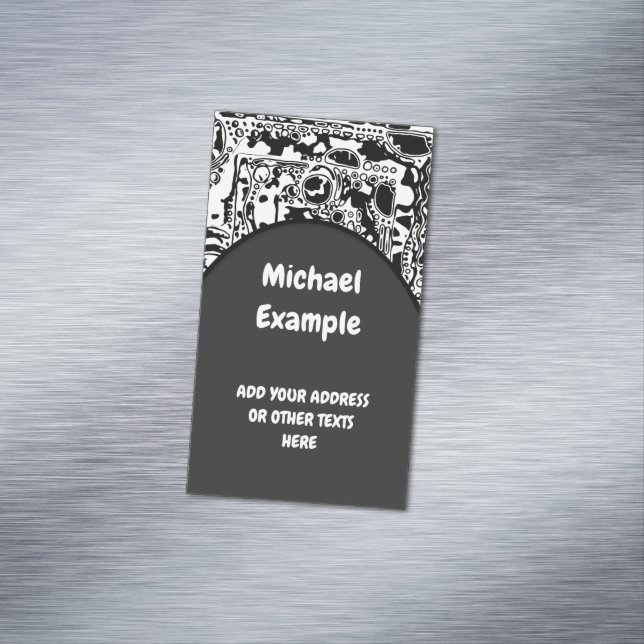 Black And White Geometric Art 25 Magnetic Business Card (In Situ)