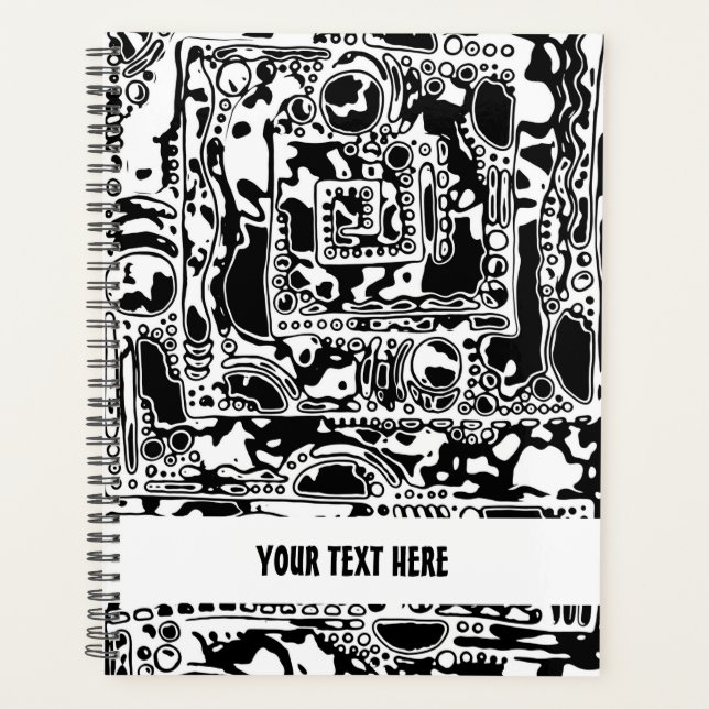 Black And White Geometric Art 25 Planner (Front)