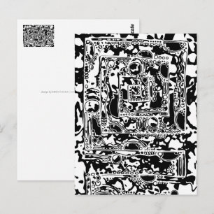 Black And White Geometric Art 25 Postcard