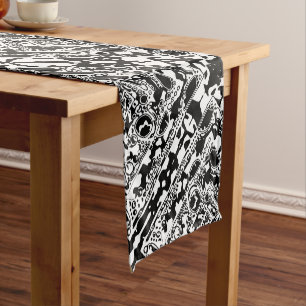 Black And White Geometric Art 25 Short Table Runner