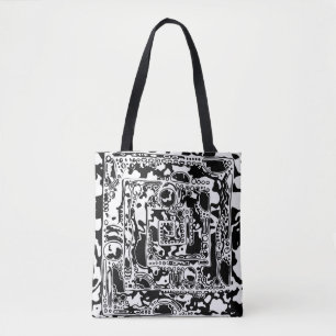 Black And White Geometric Art 25 Tote Bag