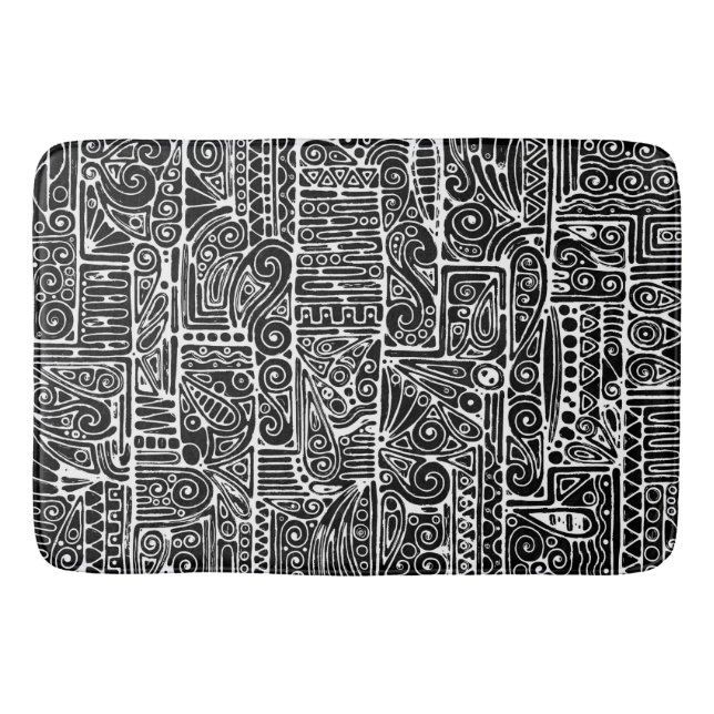 Black And White Geometric Art 2 Bath Mat (Front)