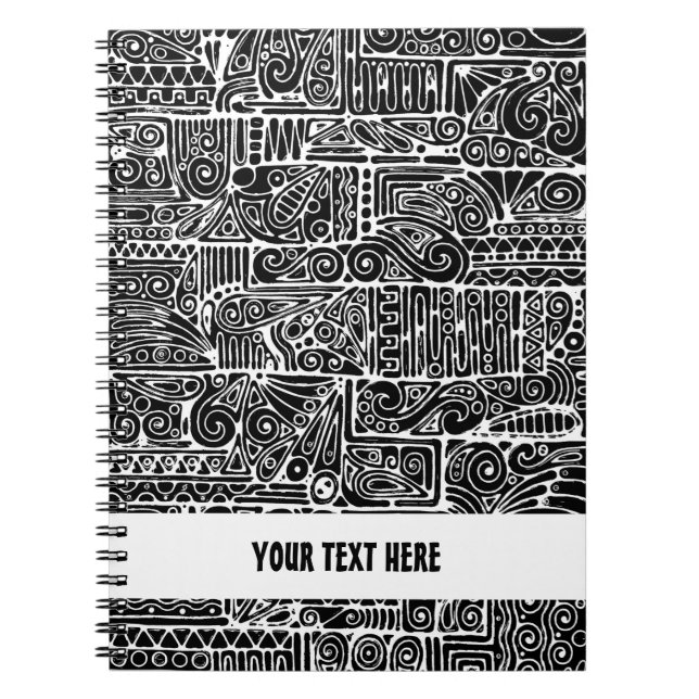 Black And White Geometric Art 2  Notebook (Front)