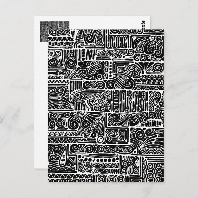Black And White Geometric Art 2 Postcard (Front/Back)